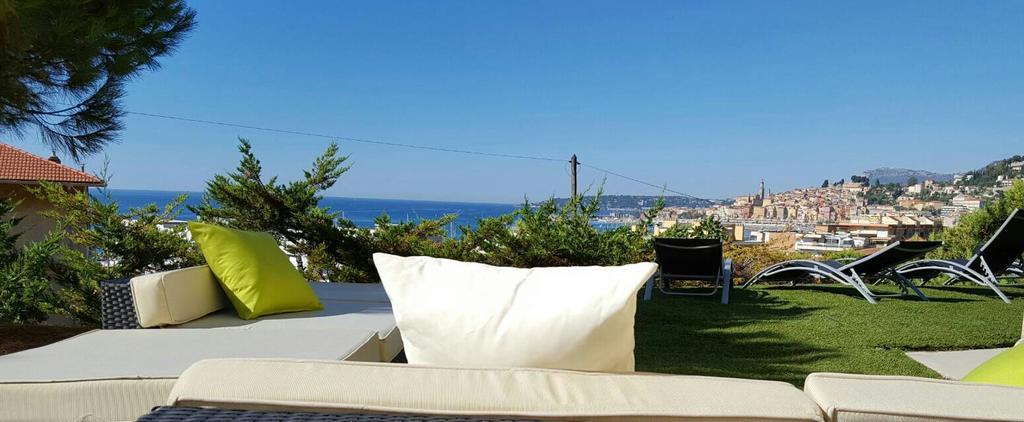 Cap Au Sud,Vue Panoramique Mer,Piscine マントン エクステリア 写真